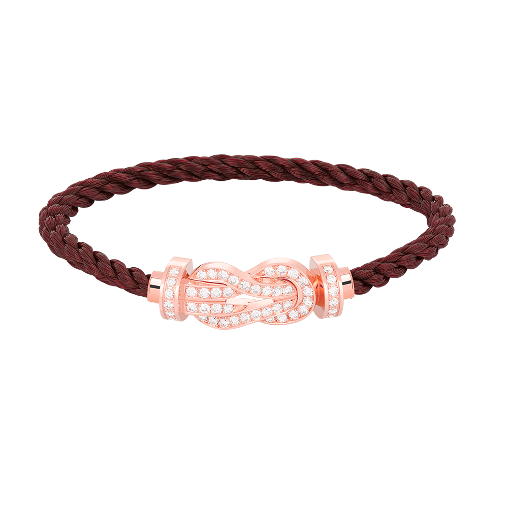 FRED CHANCE LARGE 8 FIGURE BUCKLE FULL DIAMOND BRACELET ROSE GOLD