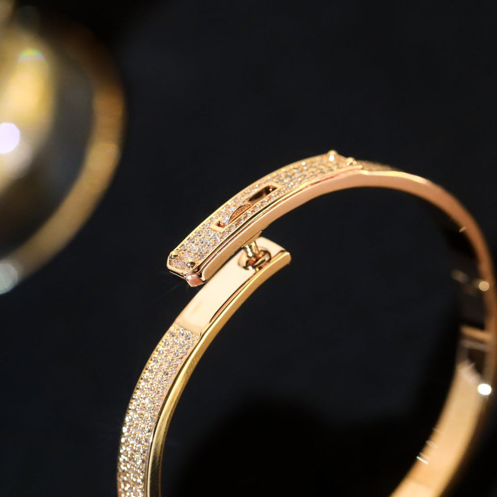 HERMES KELLY BRACELET DIAMOND PAVED