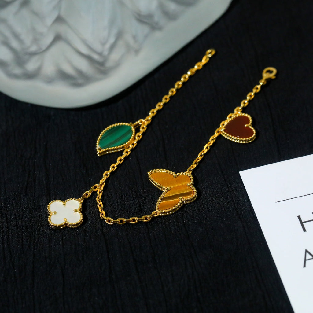 VCA LUCKY SPRING 5 MOTIF GOLD BRACELET