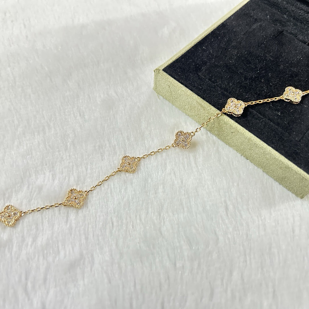 VCA CLOVER 6 MOTIF DIAMOND BRACELET