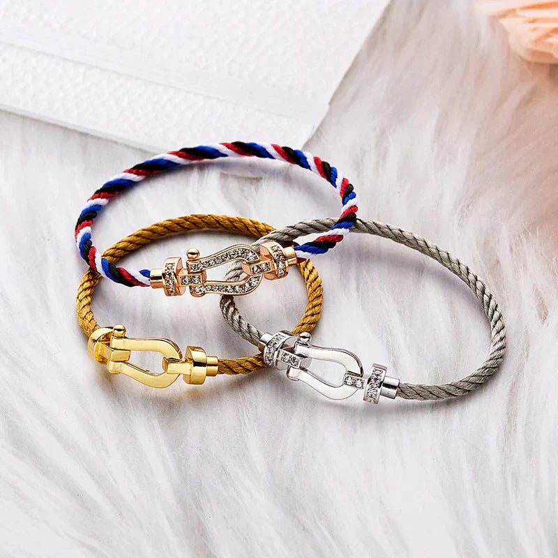 FRED FORCE LARGE HORSESHOE NO DIAMOND BRACELET GOLD