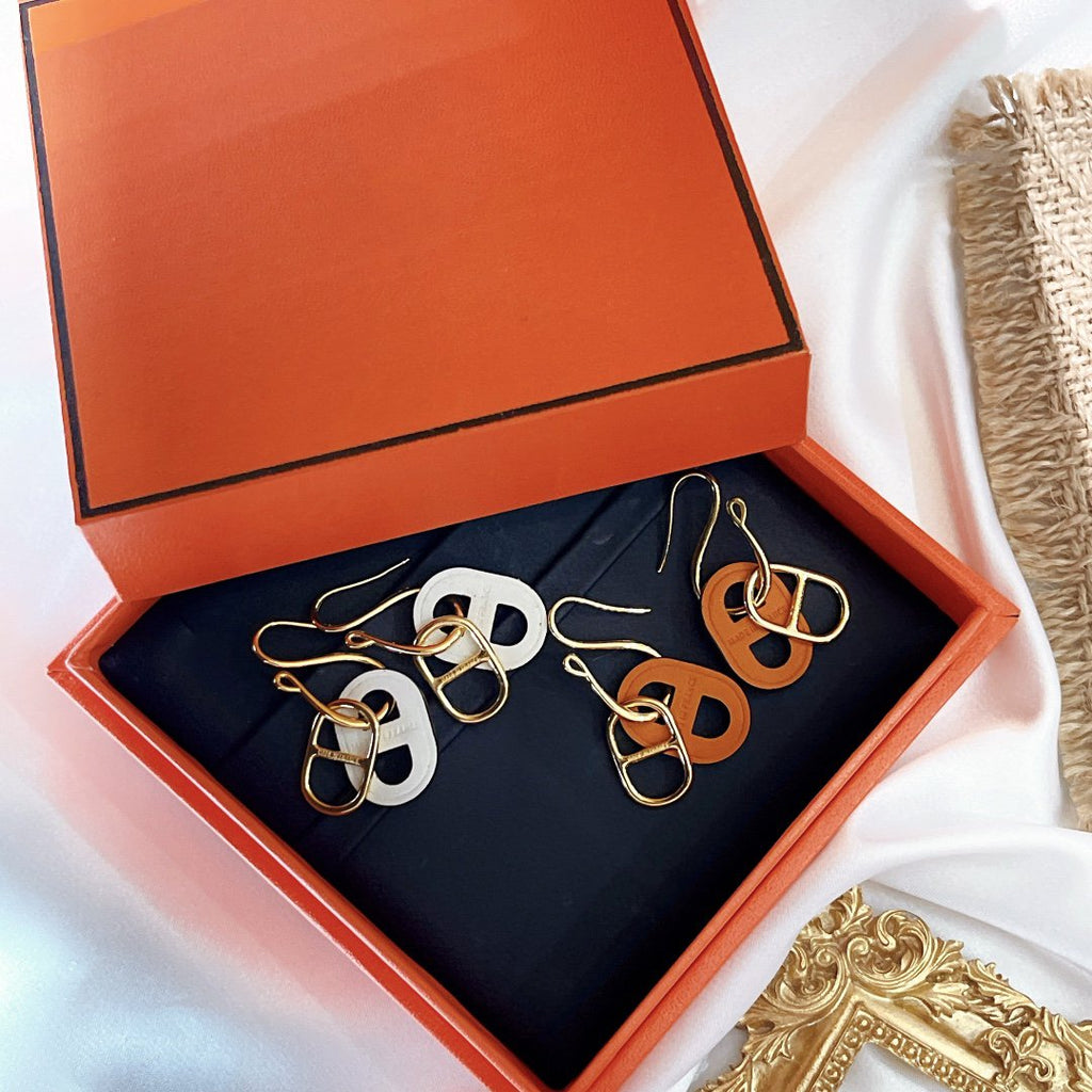 HERMES HM O'MAILLON GOLD EARRINGS