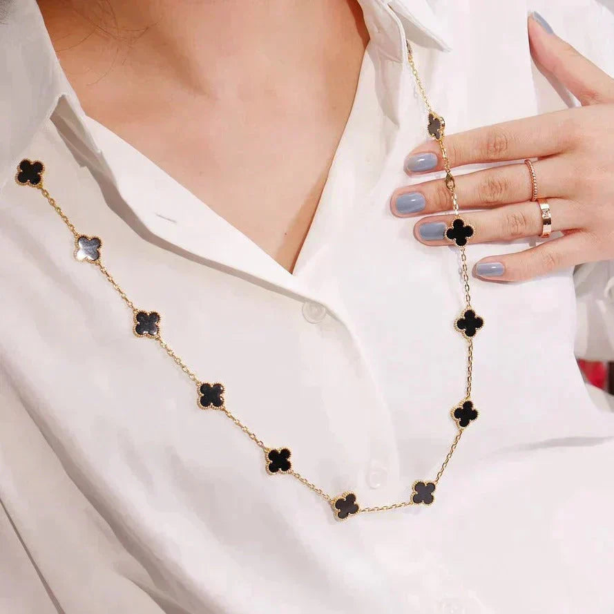 VCA CLOVER 20 MOTIFS ONYX NECKLACE
