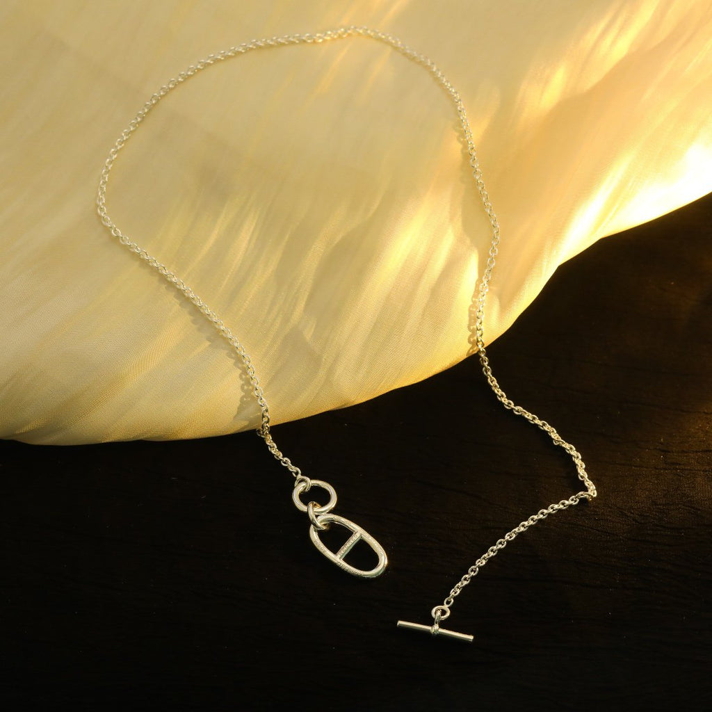 HERMES HM CHAINE D'ANCRE PENDANT NECKLACE STERLING SILVER